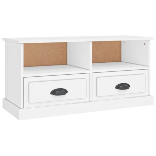 TV Cabinet White 93x35.5x45cm Engineered Wood - Image 2