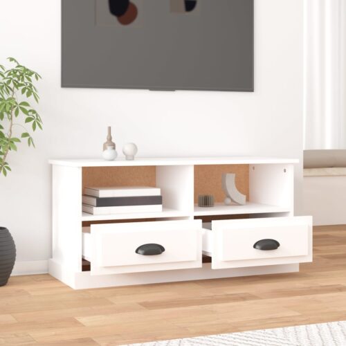 TV Cabinet White 93x35.5x45cm Engineered Wood - Image 3