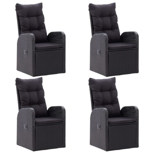5-Piece Garden Dining Set Black - Image 5
