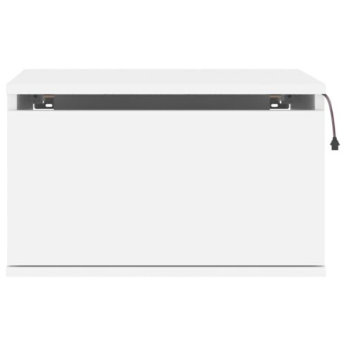 Wall-mounted Bedside Cabinets with LED Lights 2pcs White - Image 8