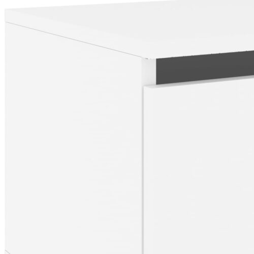 Wall-mounted Bedside Cabinets with LED Lights 2pcs White - Image 11