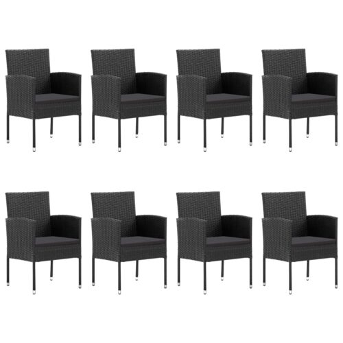 9-Piece Garden Dining Set Black Outdoor Patio Lounge Furniture - Image 4