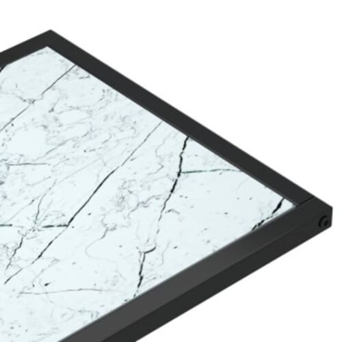 Computer Side Table White Marble 50x35x65cm Tempered Glass - Image 5