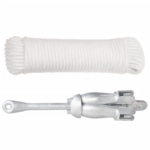 Folding Anchor with Rope Silver 4 kg Malleable Iron - Image 2