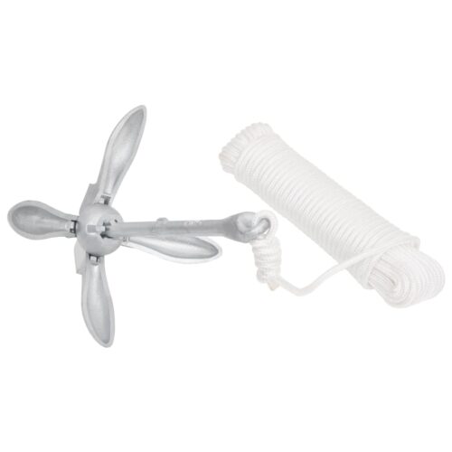 Folding Anchor with Rope Silver 4 kg Malleable Iron - Image 3