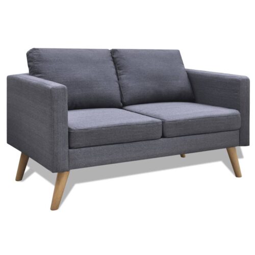 Sofa Set 2-Seater 3-Seater Fabric Dark Grey - Image 3