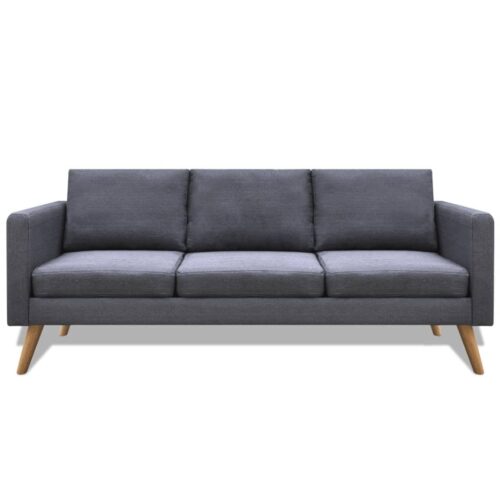 Sofa Set 2-Seater 3-Seater Fabric Dark Grey - Image 6