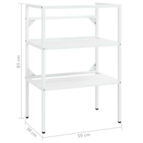 Bathroom Washbasin Frame White 59x38x83cm Iron - Image 7