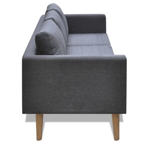 Sofa Set 2-Seater 3-Seater Fabric Dark Grey - Image 8