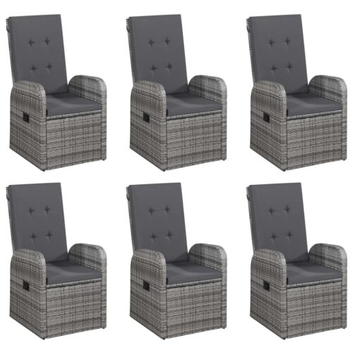 7-Piece Garden Dining Set Grey Outdoor Patio Lounge Furniture - Image 5