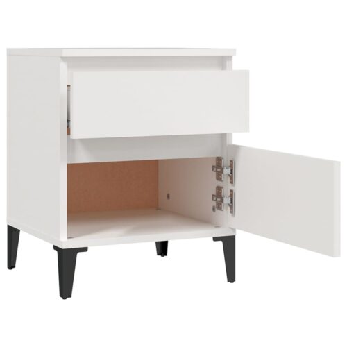 Bedside Cabinet White 40x35x50cm - Image 7