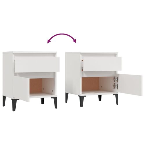 Bedside Cabinet White 40x35x50cm - Image 8