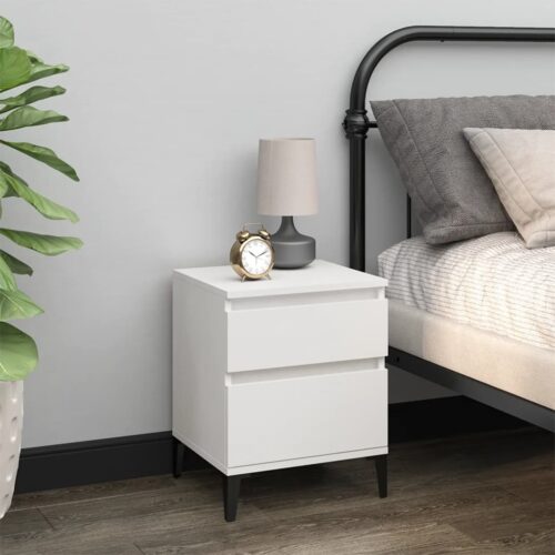 Bedside Cabinet White 40x35x50cm - Image 11