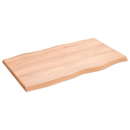 Table Top Light Brown 100x60x(2-4)cm Treated Solid Wood DIY Desk Panel Board - Image 2