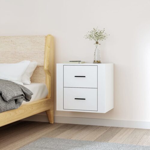 Wall-mounted Bedside Cabinet White 50x36x47cm