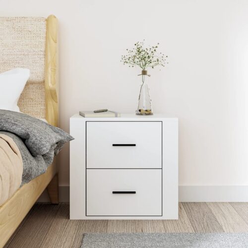 Wall-mounted Bedside Cabinet White 50x36x47cm - Image 3