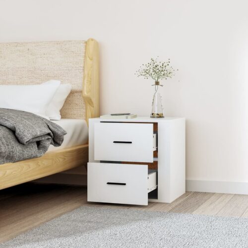 Wall-mounted Bedside Cabinet White 50x36x47cm - Image 4