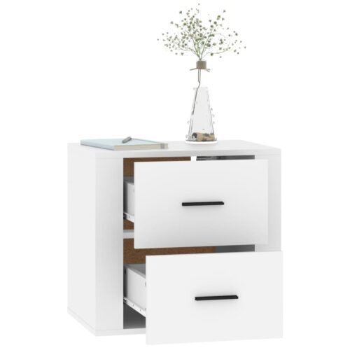 Wall-mounted Bedside Cabinet White 50x36x47cm - Image 5