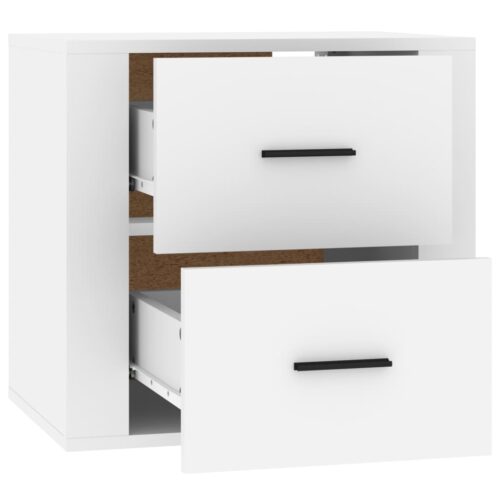 Wall-mounted Bedside Cabinet White 50x36x47cm - Image 8