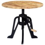 Side Table 60x(46-63)cm Solid Mango Wood Cast Iron