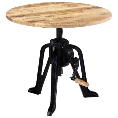 Side Table 60x(46-63)cm Solid Mango Wood Cast Iron - Image 2