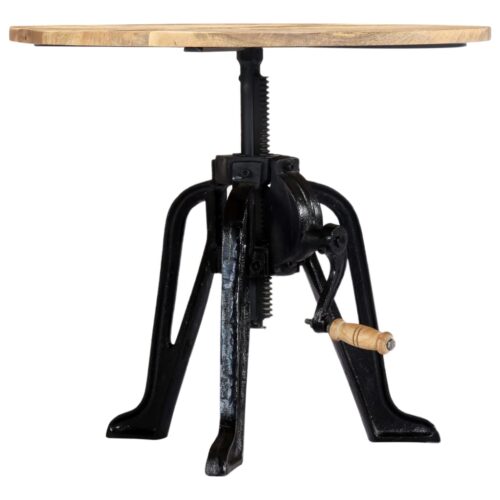 Side Table 60x(46-63)cm Solid Mango Wood Cast Iron - Image 3