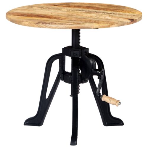 Side Table 60x(46-63)cm Solid Mango Wood Cast Iron - Image 8