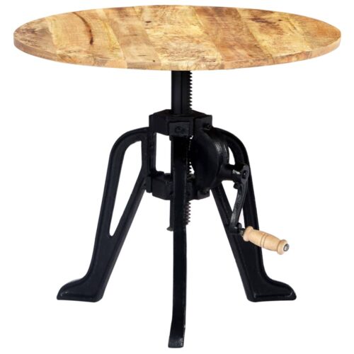 Side Table 60x(46-63)cm Solid Mango Wood Cast Iron - Image 9