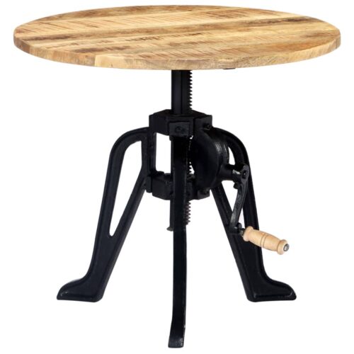 Side Table 60x(46-63)cm Solid Mango Wood Cast Iron - Image 11