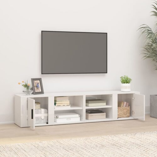TV Cabinets 2pcs High Gloss White 80x31.5x36cm Engineered Wood - Image 3