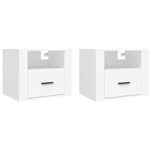 Wall-mounted Bedside Cabinets 2pcs White 50x36x40cm
