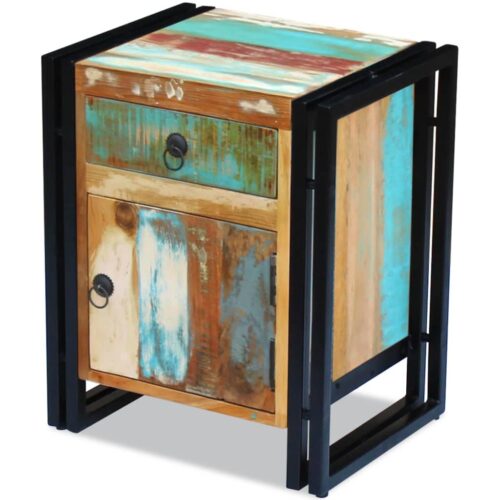 Bedside Cabinet Solid Reclaimed Wood - Image 8