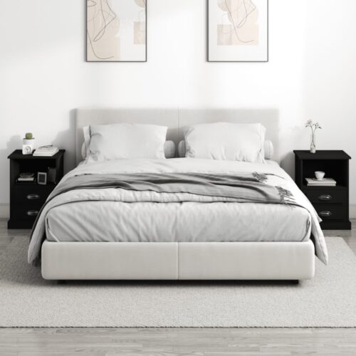 Bedside Cabinets 2pcs Black 43x36x60cm - Image 3