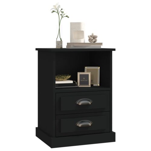 Bedside Cabinets 2pcs Black 43x36x60cm - Image 4