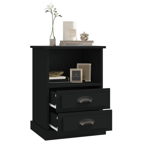 Bedside Cabinets 2pcs Black 43x36x60cm - Image 5