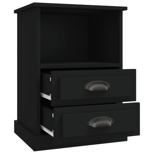 Bedside Cabinets 2pcs Black 43x36x60cm - Image 8