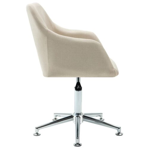 Swivel Dining Chair Cream Fabric - Image 3