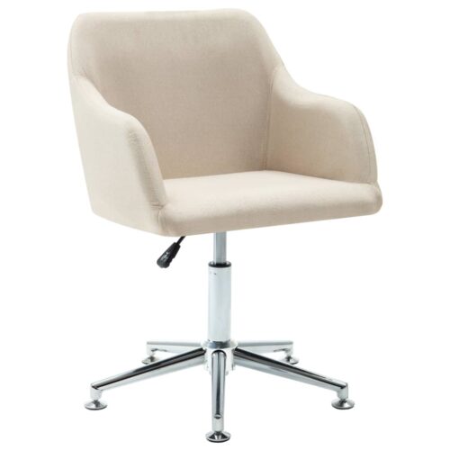 Swivel Dining Chair Cream Fabric - Image 9