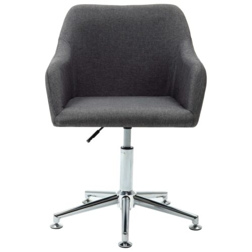 Swivel Dining Chair Dark Grey Fabric - Image 2