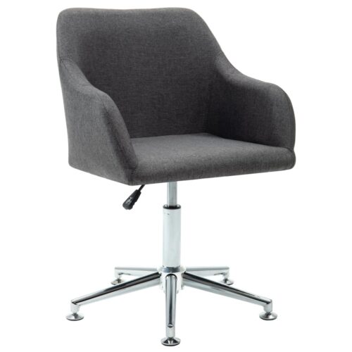 Swivel Dining Chair Dark Grey Fabric - Image 9