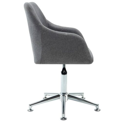 Swivel Dining Chair Light Grey Fabric - Image 3