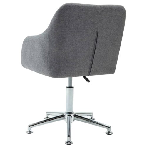 Swivel Dining Chair Light Grey Fabric - Image 4