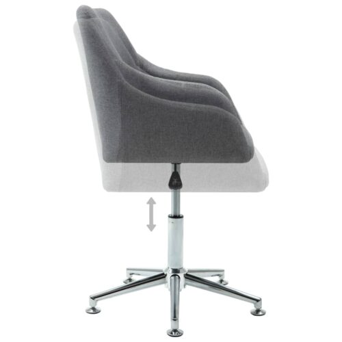 Swivel Dining Chair Light Grey Fabric - Image 5