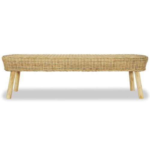 Hall Bench 160x35x45cm Natural Rattan - Image 2