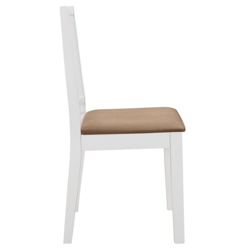 4x White Solid Wood Dining Chairs Set Farm Country Kitchen Cafe Padded Cushion - Image 4