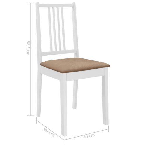 4x White Solid Wood Dining Chairs Set Farm Country Kitchen Cafe Padded Cushion - Image 7
