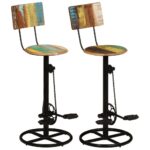 Bar Stools 2pcs Solid Wood Reclaimed
