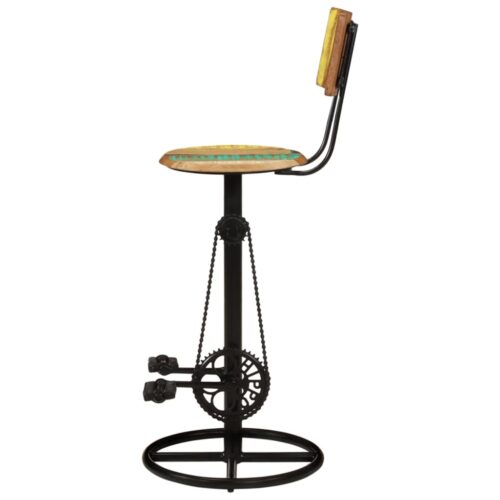 Bar Stools 2pcs Solid Wood Reclaimed - Image 4