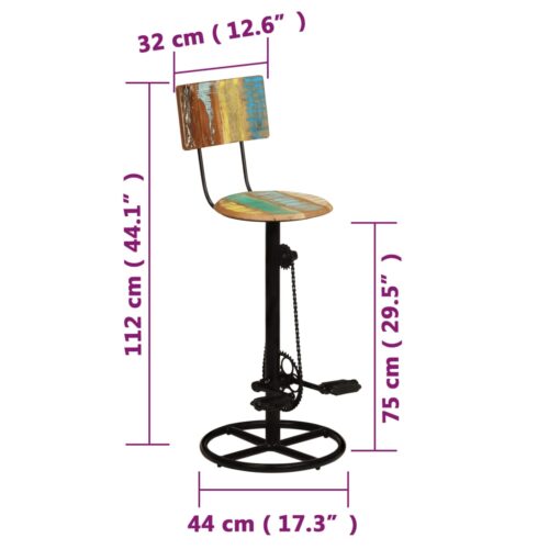 Bar Stools 2pcs Solid Wood Reclaimed - Image 10