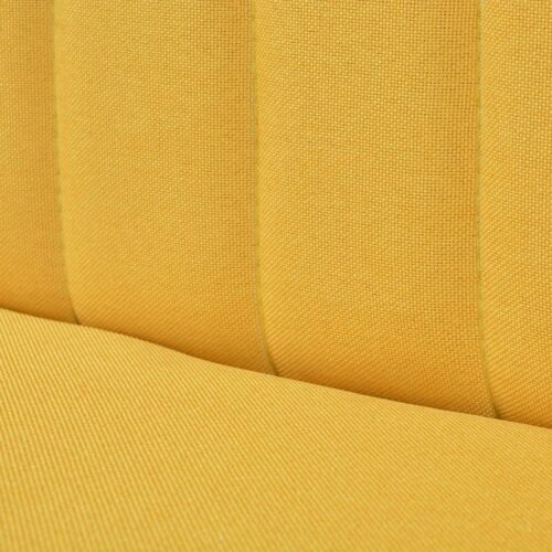 2-Seater Fabric Sofa Lounge Modern Retro Living Room Lovechair Chair Yellow 117x55.5x77cm - Image 3